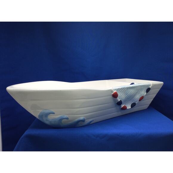 Vintage Ceramic Chip and Dip Boat Party Tray - Picture 2 of 11
